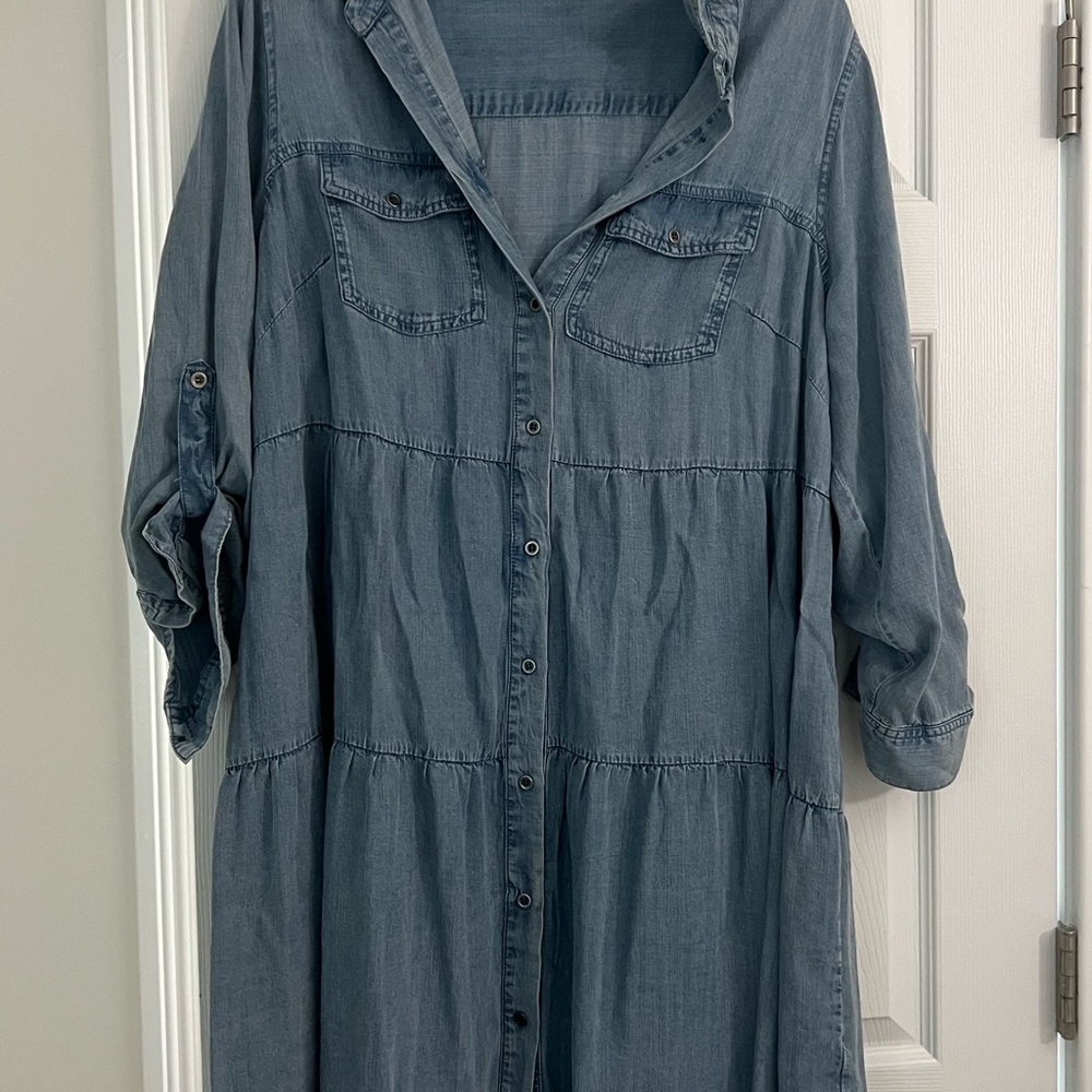 Denim Button-Up Dress